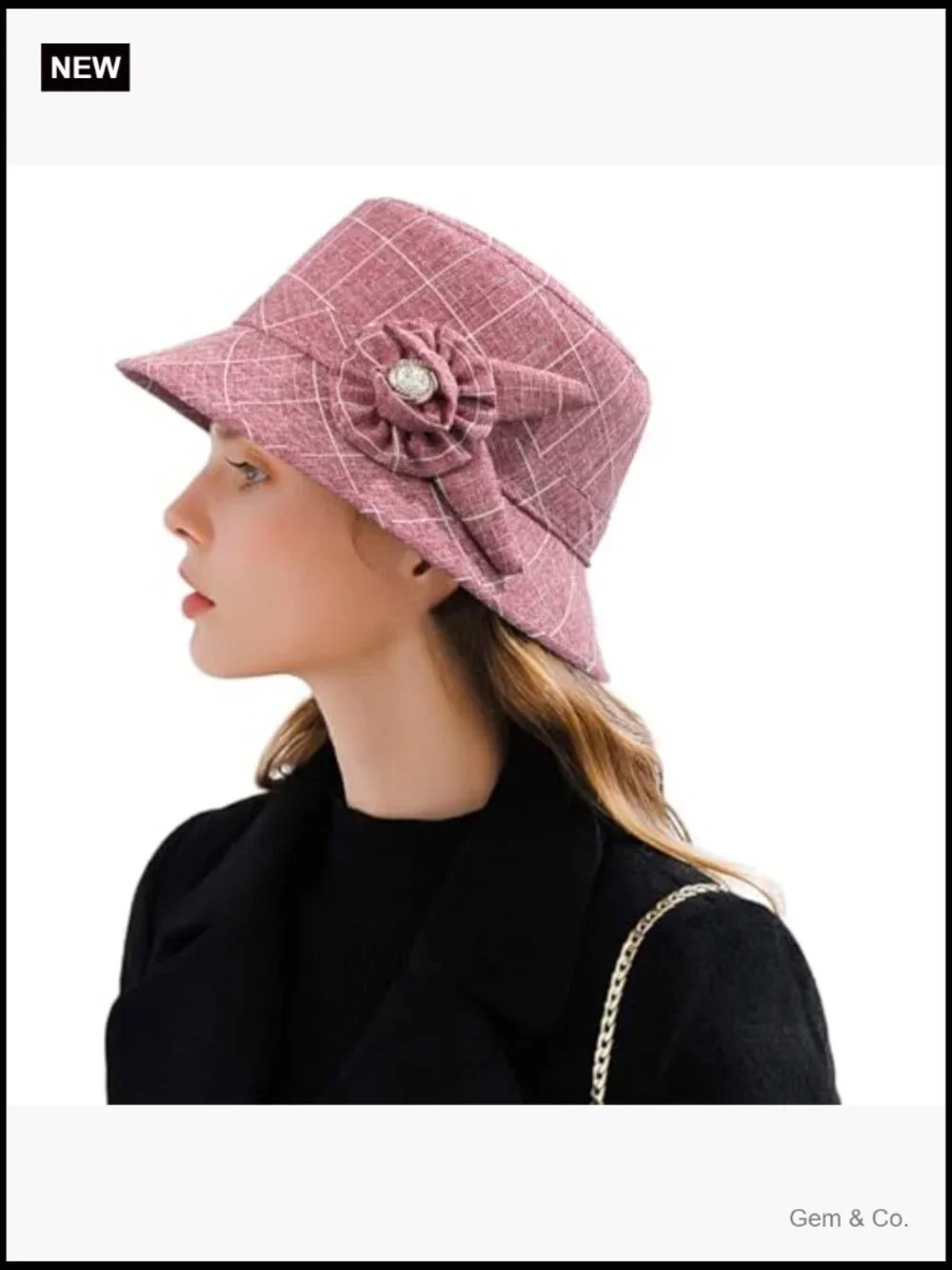 Vintage Cloche Bucket Hat Floral Fedora Foldable UPF 30 Sun Protection One Size